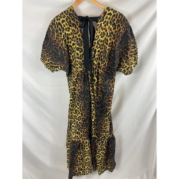 NWT Topshop Maternity Bow Back Midi Leopard Dress Size 6 - Picture 5 of 6